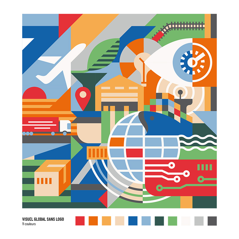 Bansard illustration métiers transport. Sébastien Ripoll, graphiste, illustrateur, Bordeaux