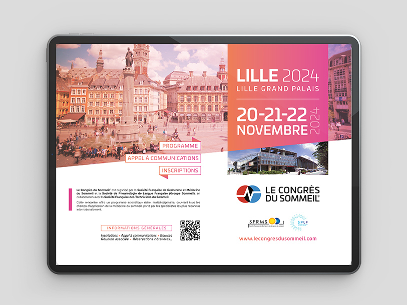 Le congrès du sommeil, communication, logo, identité visuelle, charte graphique, signalétique, programme, Sébastien Ripoll, graphiste, Bordeaux